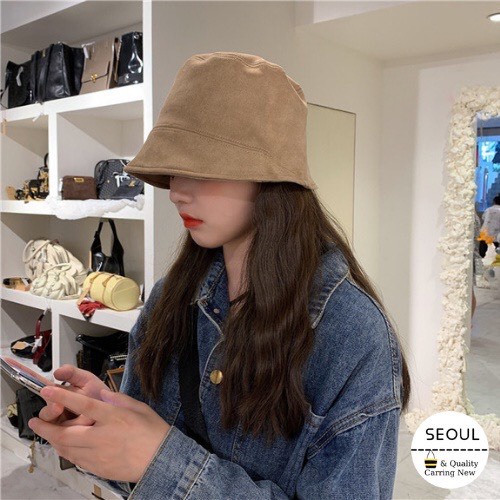 Mũ da lộn cao cấp chống nắng tia UV vành vừa Hotrend Mũ bucket chất liệu da lộn màu sắc thời trang - MU8