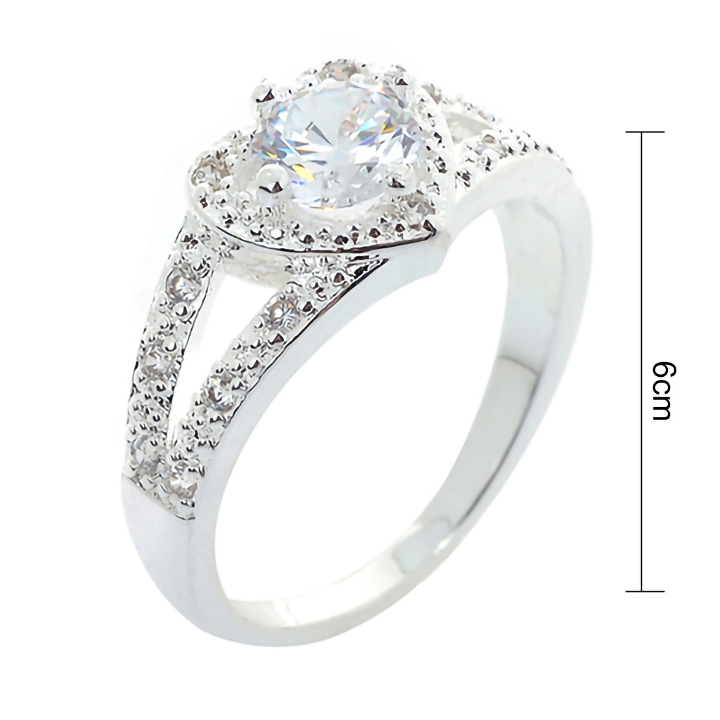 Nhẫn Đính Đá Họa Tiết Trái Tim Thời Trang Cho Nữ