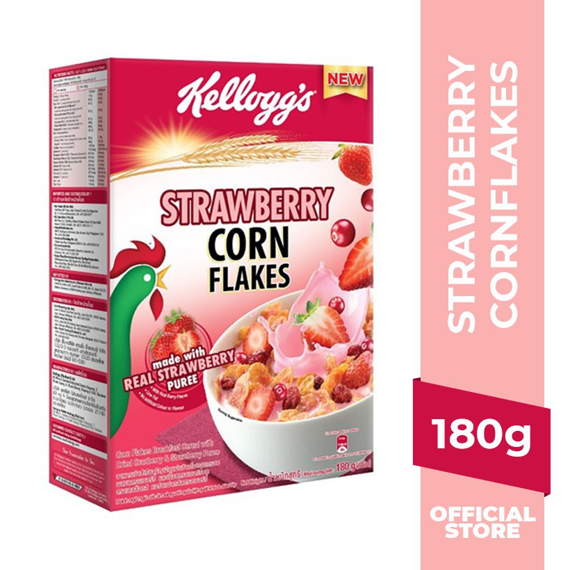 [FLASH SALE] Ngũ cốc ăn sáng dâu và bắp Kellogg's Corn Flakes Strawberry 180g