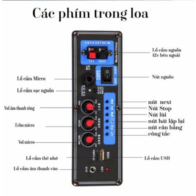 Loa kéo bluetooth cỡ vừa A8 - 10 cực hay - Tặng míc không dây cao cấp.