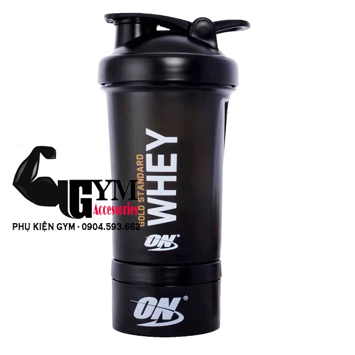 Bình nước thể thao bình tập gym Shake bottle ON Gold Standard 2 ngăn tiện dụng