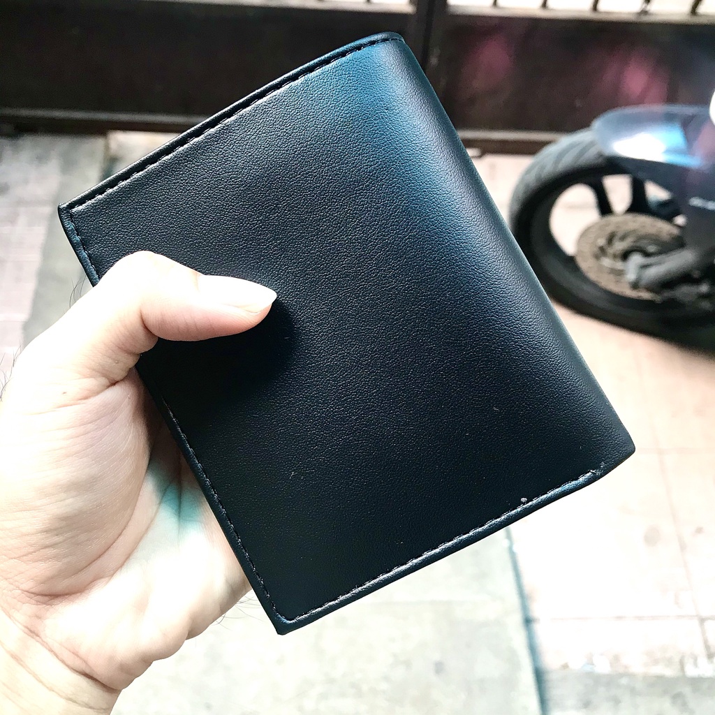 Ví nam ví đứng da đẹp cao cấp nhiều ngăn kiểu Hàn Quốc mẫu trơn có dây kéo nhiều ngăn mẫu trơn không logo V02