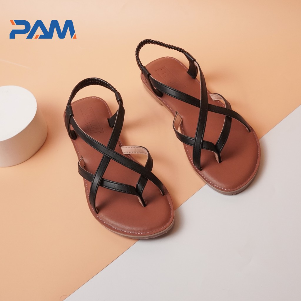 Sandal Nữ PAM Giày Việt - Chất Lượng Việt Quai Chéo Thun Co Giãn Đế Bệt Thời Trang - SDQG09 - 5 Màu - Size 36-39