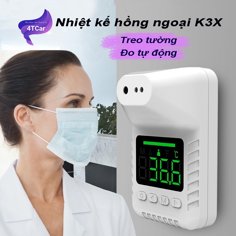 ✅ Nhiệt Kế Hồng Ngoại Gắn Tường- K3X, Đo Nhiệt Độ Tự Động Từ Xa -VT0697