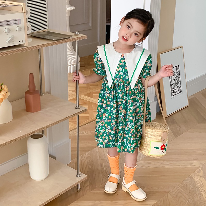 Đầm Công Chúa Tay Phồng In Họa Tiết Hoa Kiểu Hàn Quốc Thời Trang Mùa Hè Se7en