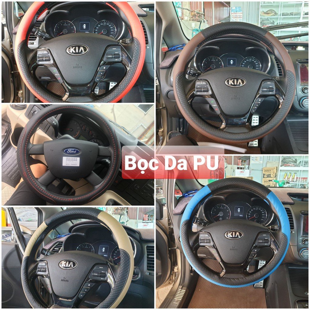 Bọc vô lăng VINFAST Fadil, Lux A2.0, Lux SA2.0, President, VF e34 chất liệu da dày dặn, bền chắc, mềm mại