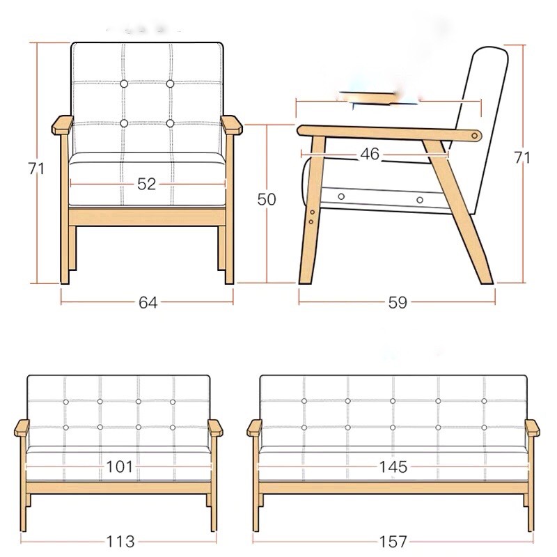 [Ảnh thật] Sofa mini giá rẻ phong cách Bắc Âu