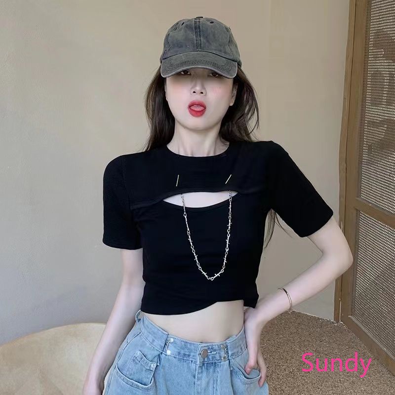 Áo Croptop Thiết Kế Dây Đan Chéo Phong Cách Quyến Rũ