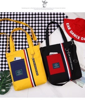 Túi tote sọc phối túi