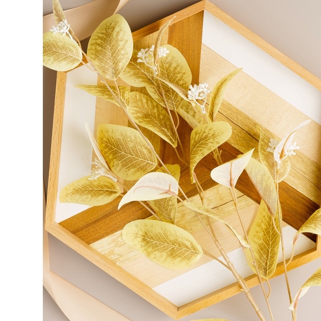 Nhánh Cây Bạch Đàn Nhân Tạo Màu Xanh Dương / Hồng Dùng Trang Trí Nhà Cửa / Tiệc Cưới