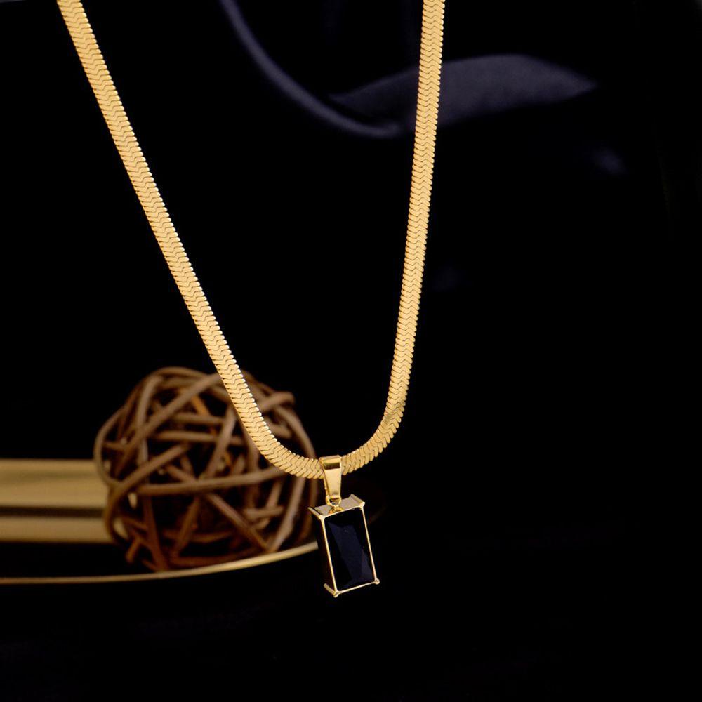 Vòng cổ Thép Titan Mặt Khối Lập Phương VANES1 Độc Đáo Phong Cách Hip Hop Hàn Quốc