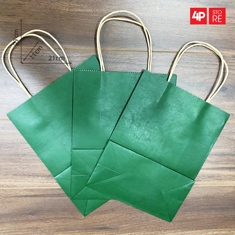 01 TÚI KRAFT XANH LÁ 21x27x11cm   - HỎA TỐC