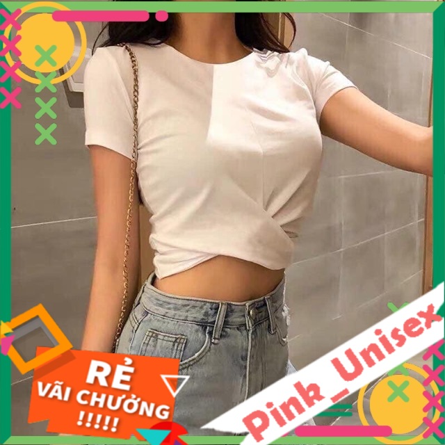 💖💖 𝑭𝑹𝑬𝑬𝑺𝑯𝑰𝑷 💖💖 Áo Croptop Xoắn Bụng Cá Tính D&N ( Áo Thun Croptop Dễ Thương)