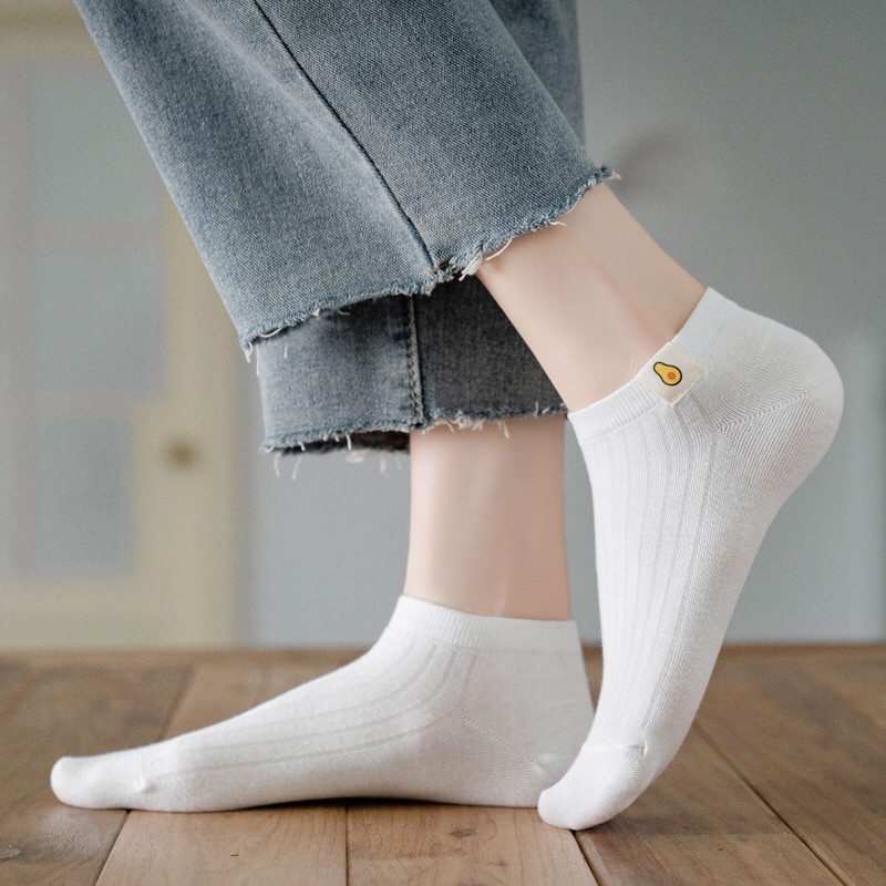 Tất cổ ngắn, vớ cổ ngắn nữ họa tiết dễ thương vải co giãn phong cách Hàn Quốc