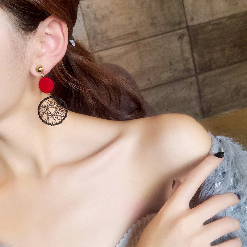 Khuyên tai dáng dài phối hạt thiết kế độc đáo thời trang cho nữ