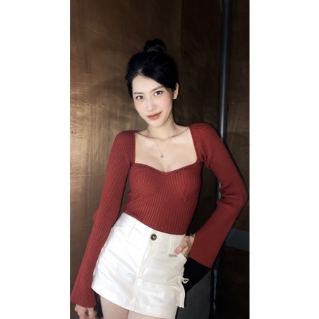 Áo len cổ khoét chữ U( sẵn )
