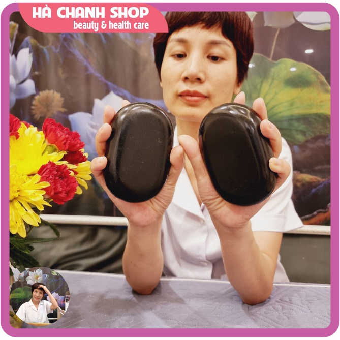 Đá Nóng Massage Body Hình Ô Van Cỡ Lớn Đá Núi Lửa Kích Thước 11.5 cm x 7.5 cm Dày 3cm Giữ Nhiệt Lâu Dài Hơn