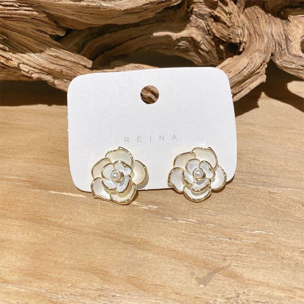 Bông tai nụ giọt nước hoa trà ngọc trai khí chất thời trang thanh lịch ngọt ngào quà tặng tinh tế phong cách Hàn