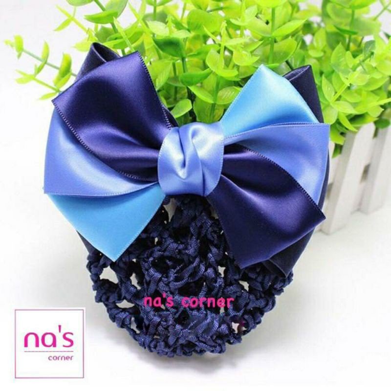 Kẹp lưới bới tóc búi tóc viền 3 màu sang trọng