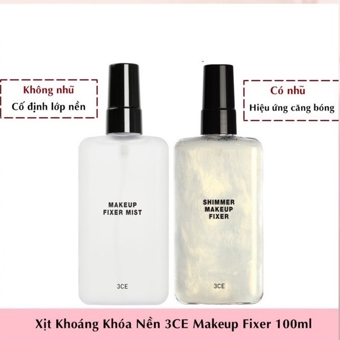 Xịt Khóa Nền 3CE Makeup Fixer ,Xịt Khoáng Dưỡng Ẩm Khóa Nền 100ml chính hãng