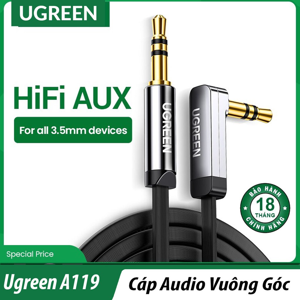 Cáp Audio 3.5mm Vỏ Nhôm Cao Cấp UGREEN AV119 Chính Hãng