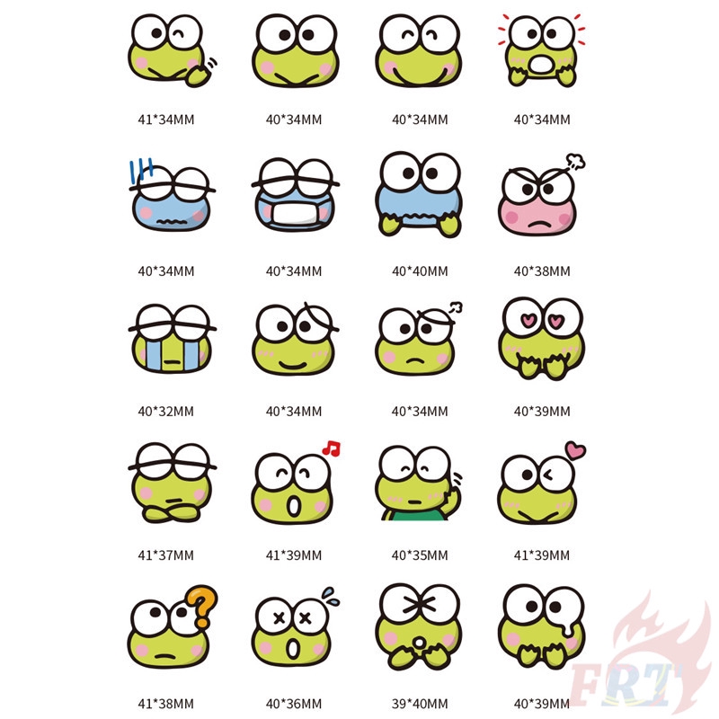 ❉ Keroppi Q-1 Stickers ❉ 40Pcs/Set Sanrio DIY Decals Stickers for Album Diary Laptop Scrapbooks Skateboard