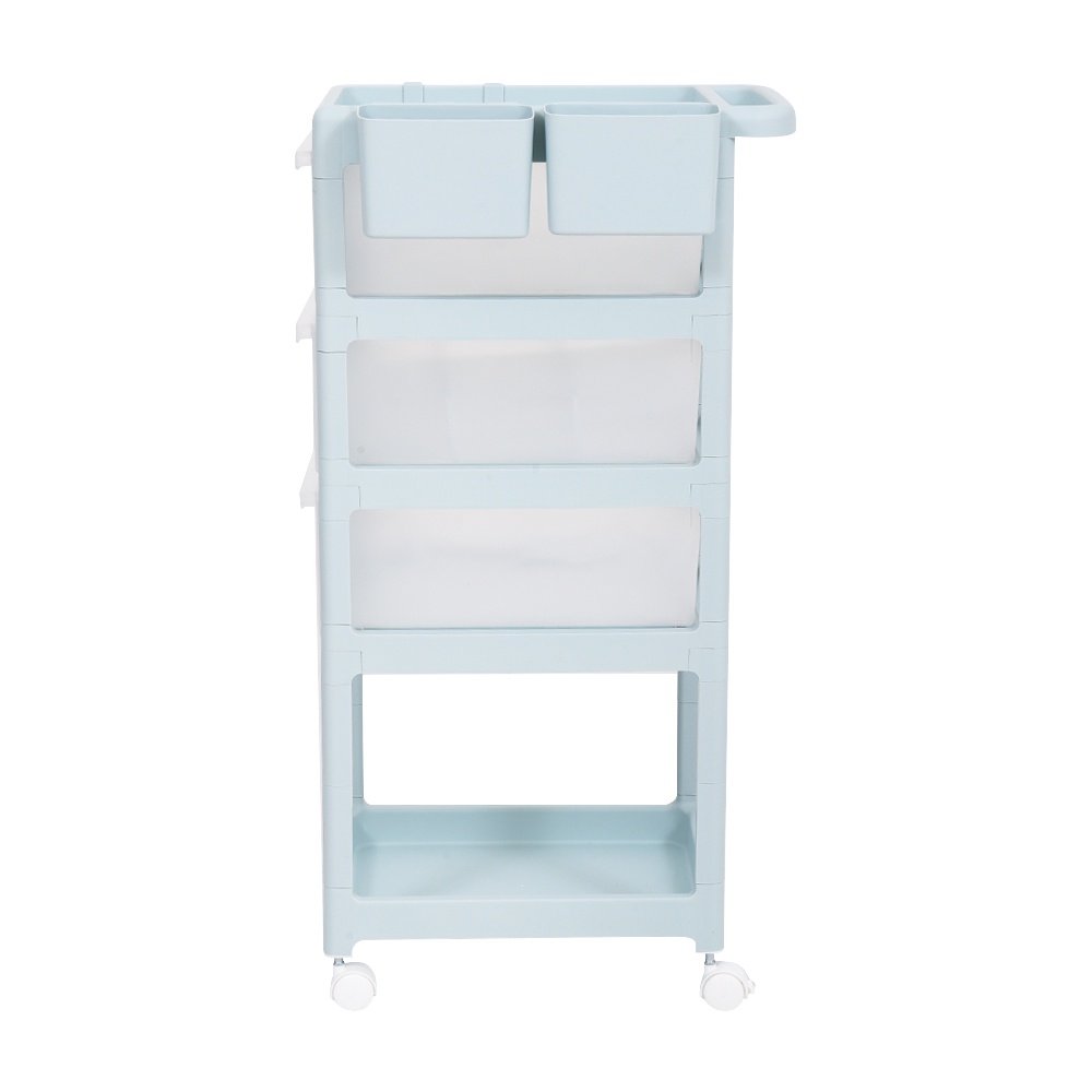 HomeBase STACKO Kệ để đồ bằng nhựa 4 tầng có bánh xe TILLA Thái Lan W41xD26xH47cm màu trắng