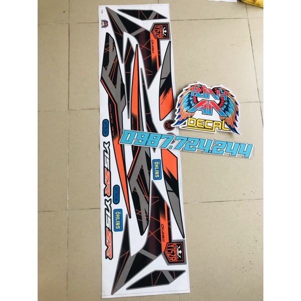 Tem rời Exciter 150 Y15ZR bạc đen cam
