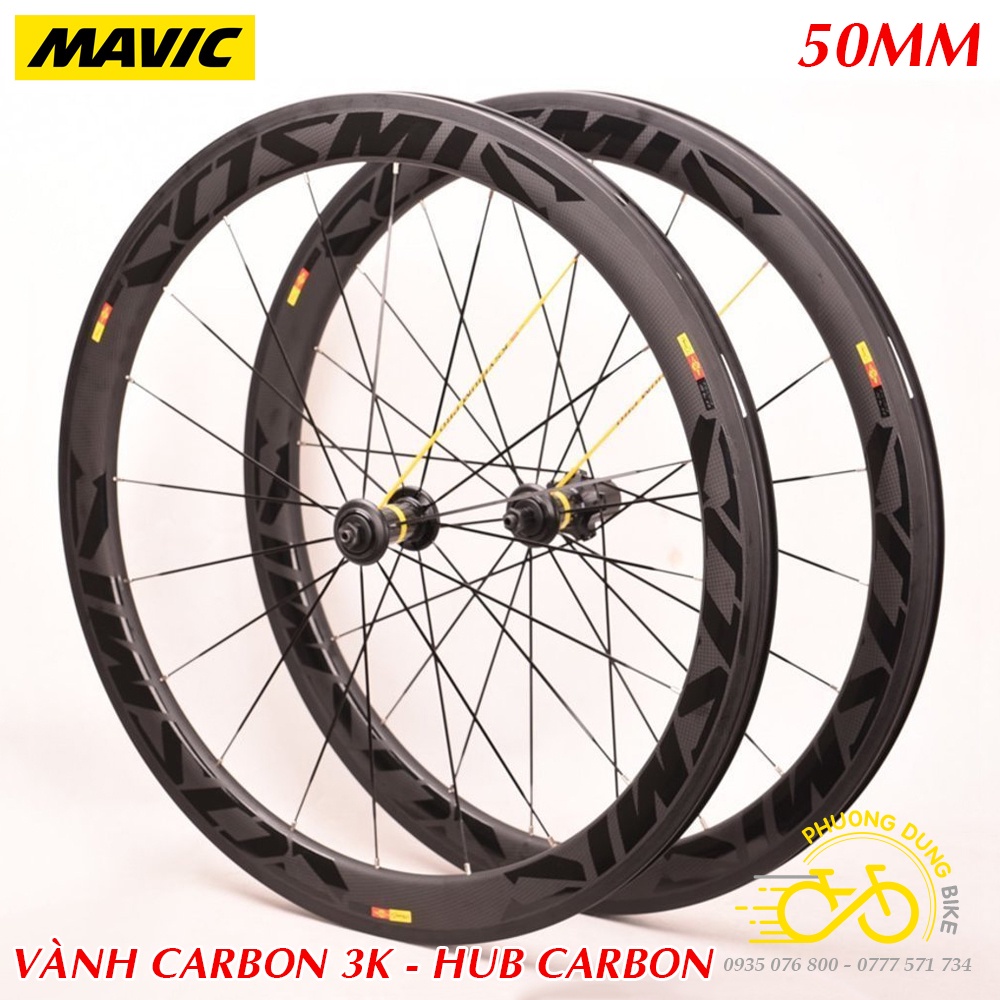Bộ vành Carbon 3K xe đạp road MAVIC COSMIC SLR PRO 700Cx50mm - Hub Carbon