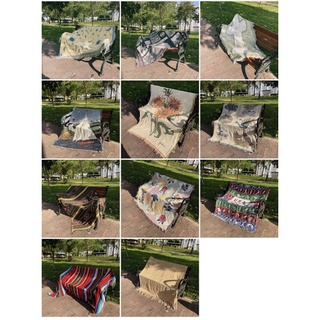 USA Thảm cotton phủ ghế sofa, thảm khăn trang trí phong cách Âu Mỹ vintage - Hàng 2hand đã tuyển chọn, Độ mới 95%