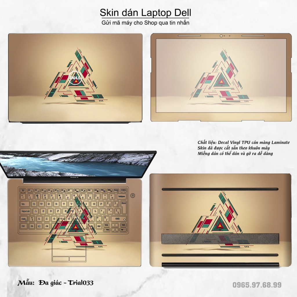 Skin dán Laptop Dell in hình Đa giác bộ 6 (inbox mã máy cho Shop)