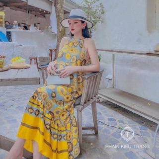 váy maxi yếm thổ cẩm siêu hot về 2 màu