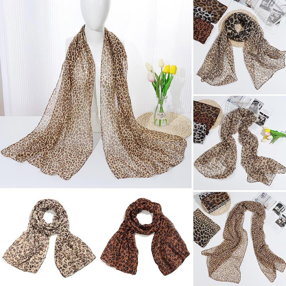 Khăn Choàng Voan In Họa Tiết Da Báo