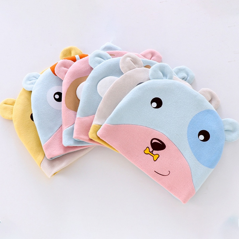 Mũ Cotton Mềm Mại Họa Tiết Hoạt Hình Cho Bé Sơ Sinh