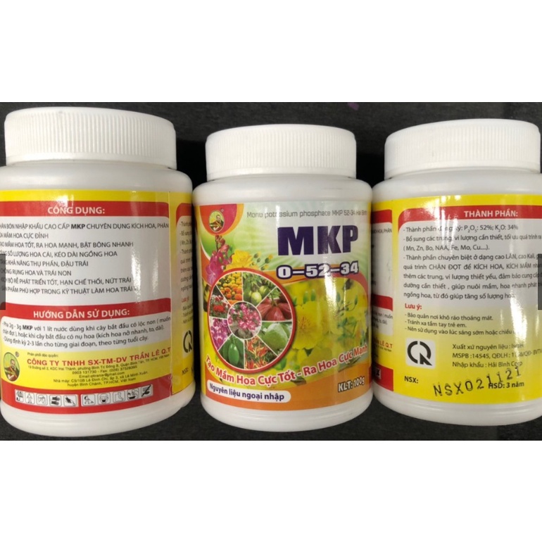 Phân bón MKP 0-52-34 Tạo Mầm Hoa - Ra Hoa Cực Mạnh Dùng Cho Mọi Loại Cây Trồng