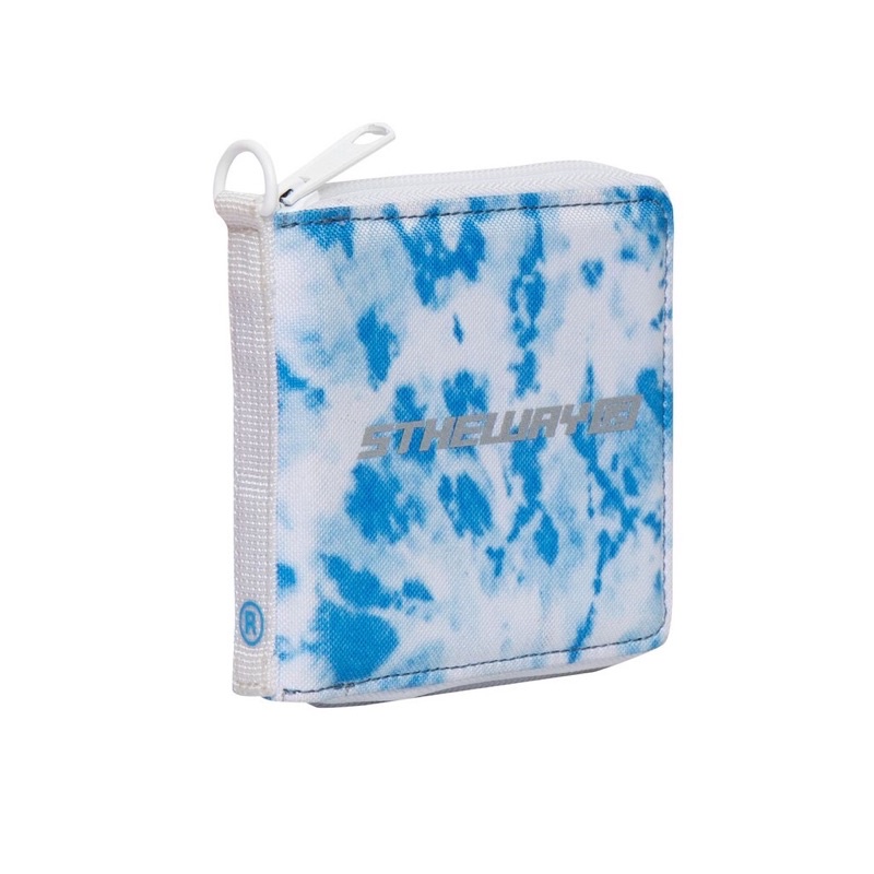 5THEWAY /tie dye/ 3 - SIDED ZIP SQUARE WALLET™️ - SKY