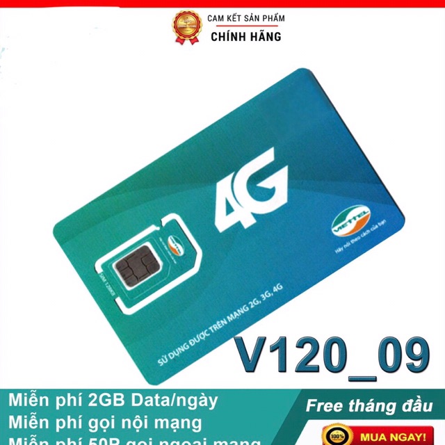 SIM viettel 4G V120 ĐẦU 09