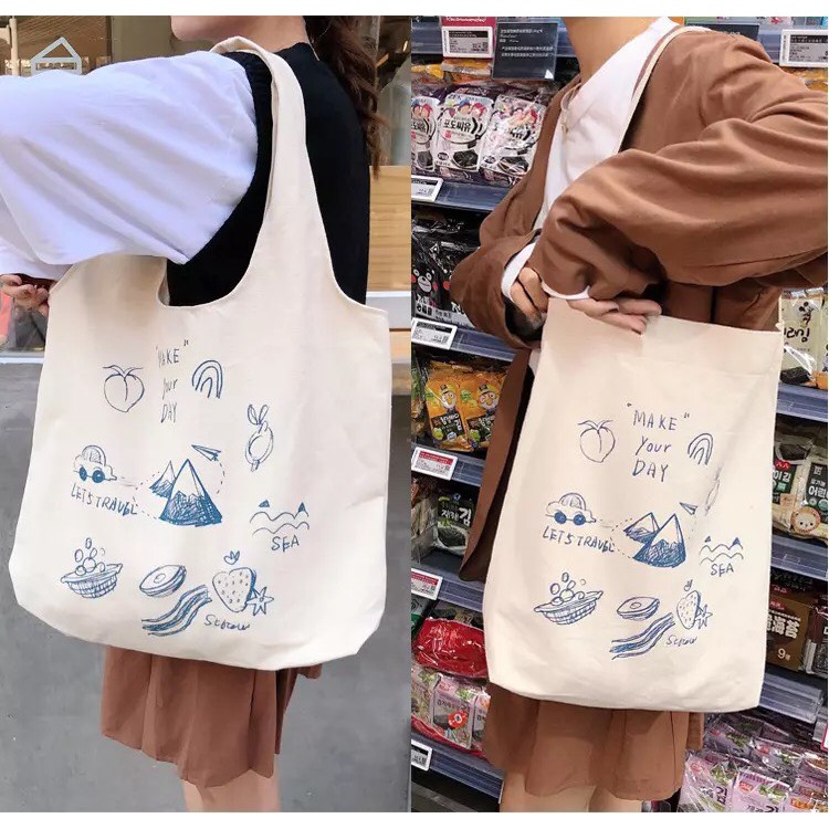 Túi tote vải canvas trái cây siêu xinh TH32