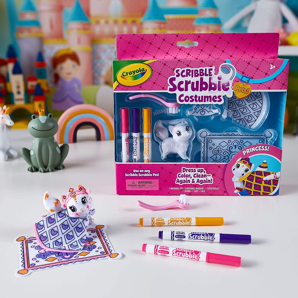 Đồ Chơi Trang Trí Thú Cưng bộ trang phục Công chúa Crayola Scribble Scrubbie Princess Playset