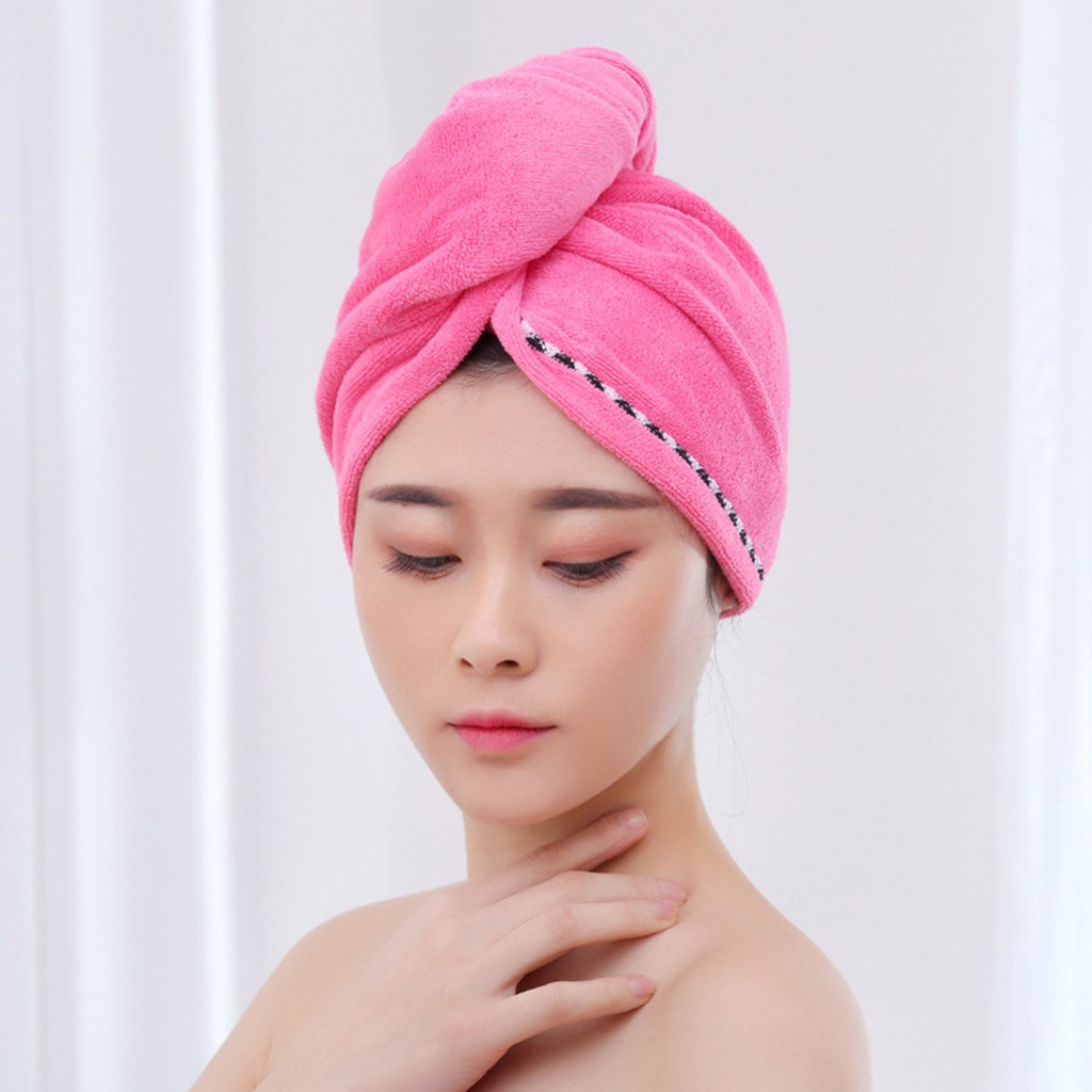 Hair Drying Cap Microfiber Quick-drying Water Absorbent Triangle Shower Cap Lace Long Hat Hair Drying Cap