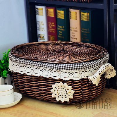 Giỏ mây đan phối vải xinh hàng loại 1