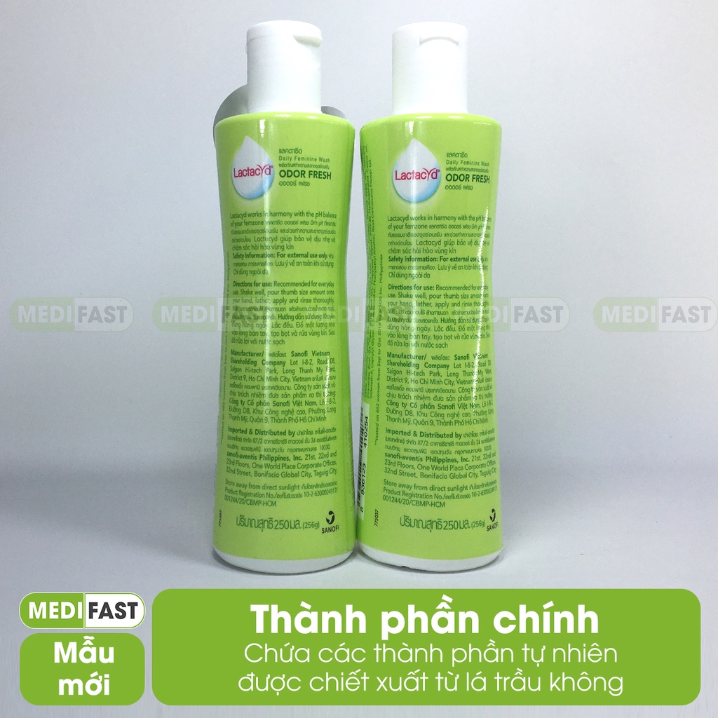 Dung dịch vệ sinh phụ nữ từ lá trầu không và nước hoa hồng lactacyd odor - ảnh sản phẩm 2