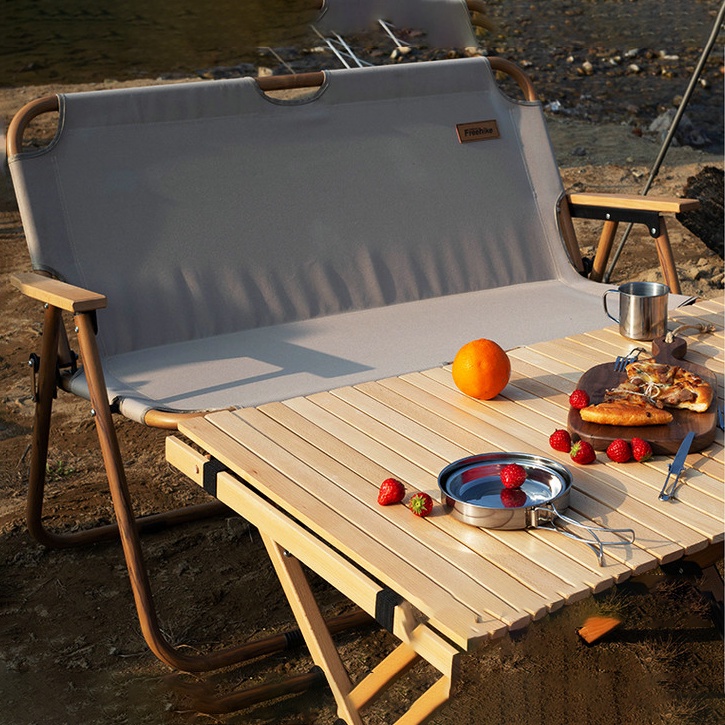 SALE GHẾ ĐÔI DÃ NGOẠI GẤP GỌN VÂN GỖ DU LỊCH HỢP KIM NHÔM- TẢI TRỌNG 180KG