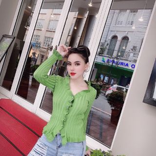 Áo cardigan len bánh bèo