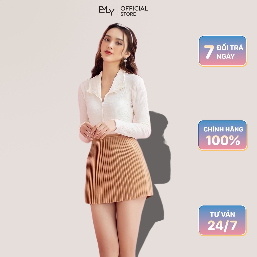 Chân váy nữ chữ a giả quần dập ly Emilyshop ulzzang