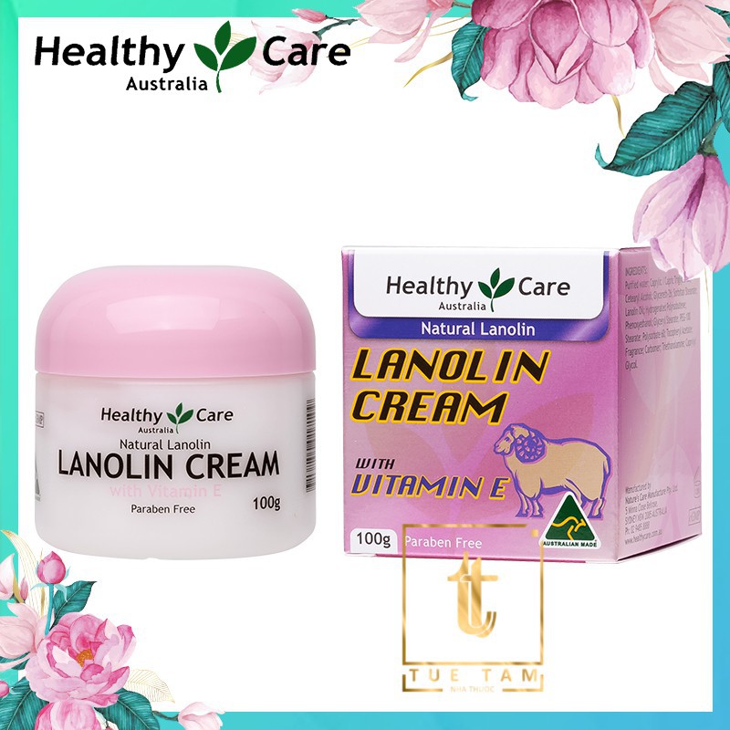 Kem dưỡng da nhau thai cừu mỡ cừu Healthy Care Lanolin Cream 100g (các loại)