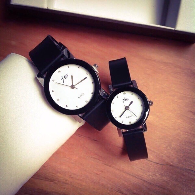Đồng hồ nam nữ JW dây cao su mặt tròn 2 màu thời trang BNS41