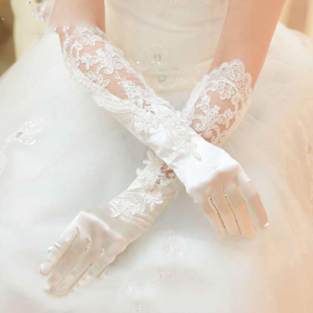 Găng Tay Dài Đính Kim Sa Lấp Lánh Phụ Kiện Múa Cho Cô Dâu