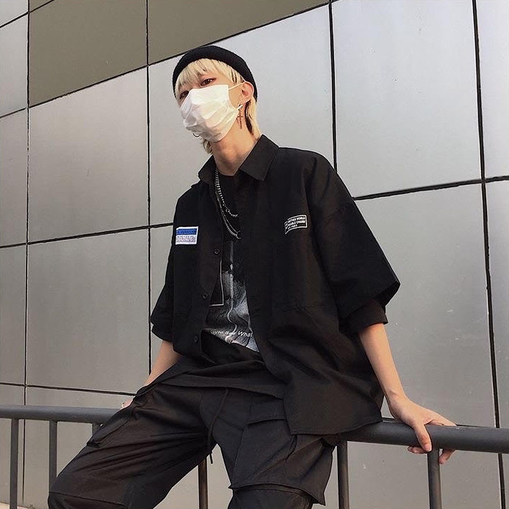 Áo sơ mi nữ tay lỡ form rộng, áo sơ mi nam nữ hoạ tiết thêu thời trang ulzzang phong cách Hàn Quốc