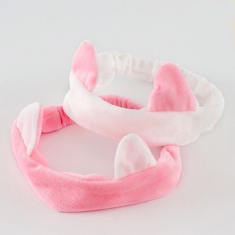 Băng Đô Rửa Mặt Tai Thỏ Tai Mèo Dễ Thương Tiện Dụng Phong Cách Hàn Quốc